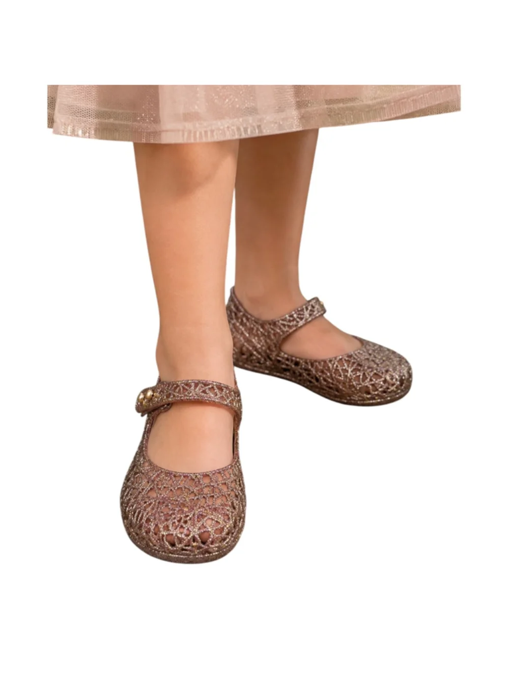 Mini Melissa Campana Girls Size 9 Multicolor Glitter Jelly Mary Jane Shoes